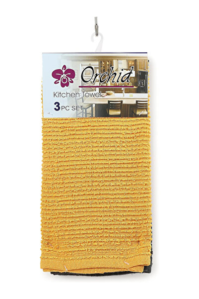 Orchid By Styli 3-Pieces Kitchen Towel Set, Solid 40X60cm