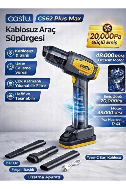 HOTSY 5 in 1 Vakumlu Oto Süpürgesi Şarjlı El Süpürgesi Çok Fonksiyonlu pilli ...