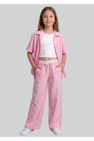 ww waka waka kids store Κοριτσίστικο σετ 3 τεμαχίων με λινό look - Κοντομάνικ...
