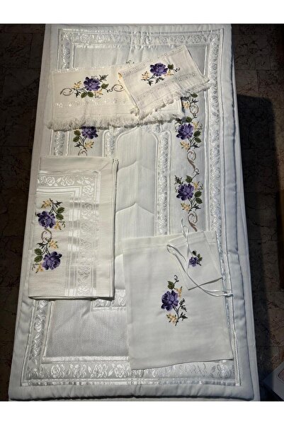 Vinezza Home Collection Çeyizlik 6 Parça Çiçek Nakışlı Etamin Seccade Takımı ...