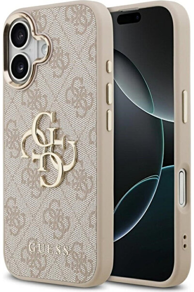Guess Θήκη από δερματίνη PU με μεταλλικό λογότυπο και χρυσό πλαίσιο για iPhon...
