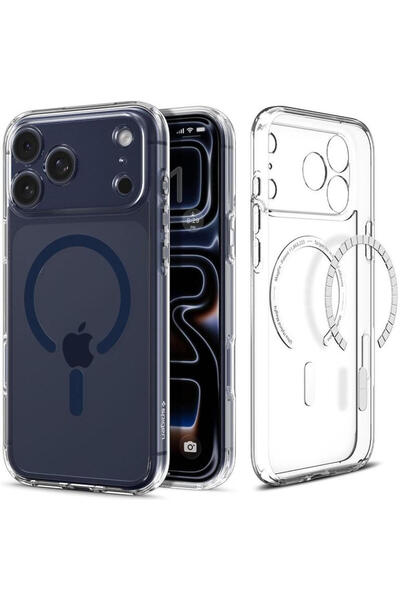 Spigen Υπέρ-Υβριδική MagSafe, διαφανές βαθύ μπλε - iPhone 17 Pro Max