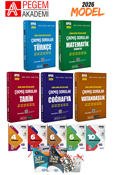 Pegem Akademi Yayıncılık 2026 KPSS GYGK Pegem Türkçe Matematik Tarih Coğrafya...