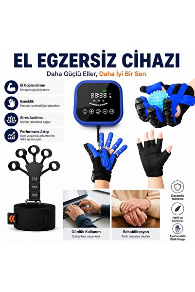 FOSILAVM Rehabilitasyon Robot Eldiven – El Egzersiz Cihazı Sol EL XXL BEDEN