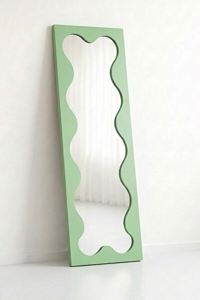 Ortakçı Design Flow Frame – İçi Dalgalı Boy Aynası | Modern Dekoratif MDF Ayn...