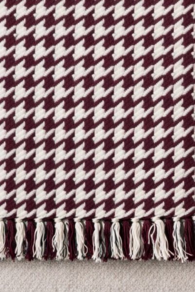 Zeria Home Houndstooth Patterned Multi-Purpose Throw, Bedspread, Sofa Cover, Tv Blanket, 180 X 200 cm