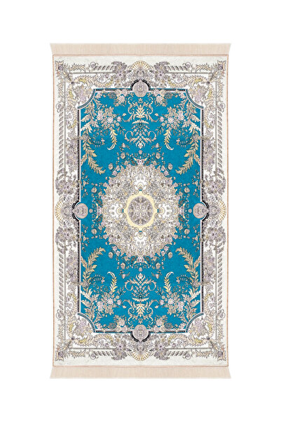 Bursa İpek Μοκέτα προσευχής από βελούδο σε κυανό χρώμα