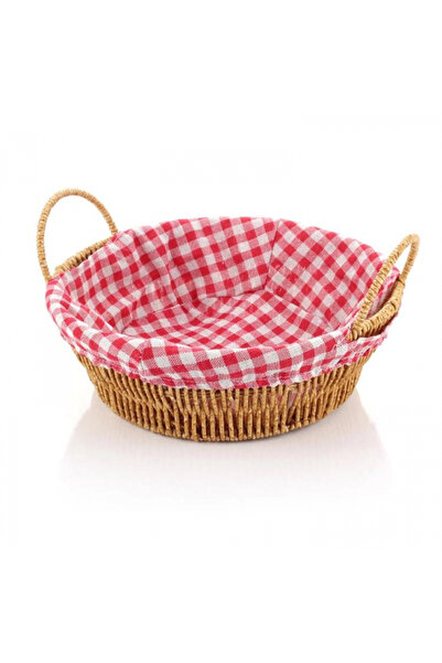 MİEN Rattan Yuvarlak Sepet 25.5x8x13 cm