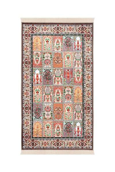 Bursa İpek Καφέ βελούδινο χαλί προσευχής