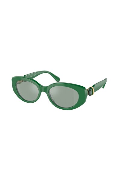 Swarovski SWE60021007/9C53 Kadın Güneş Gözlüğü Yeşil Kemik Çerçeve Yeşil Lens...