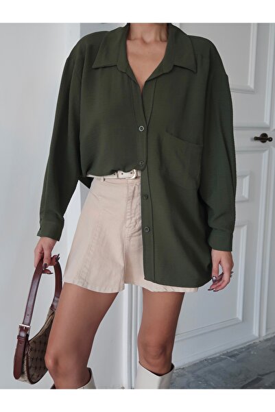 Paw Garage Γυναικείο πουκάμισο Perla με μία τσέπη oversized , Πουκάμισο με φα...