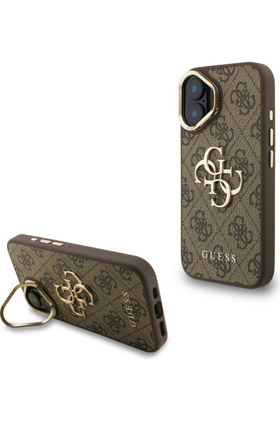 Guess PU 4G Μεταλλική Θήκη με Βάση Στήριξης και Πλαίσιο Κάμερας για iPhone 16...