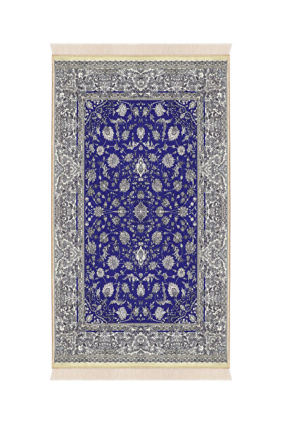 Bursa İpek μπλε κοβαλτίου Βελούδινο χαλί προσευχής