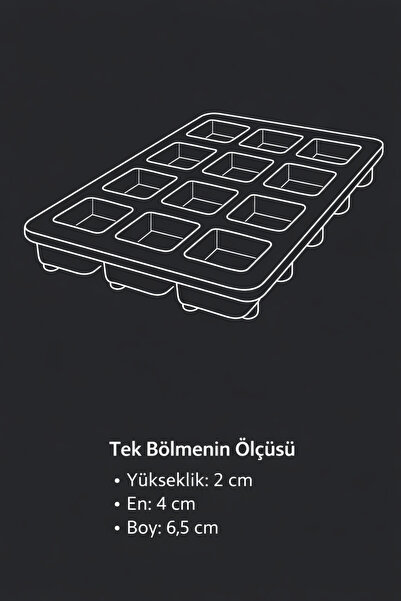 Nesto Home 12 Gözlü Silikon Çikolata Kalıbı Dikdörtgen Pralin&Mini Tatlı Kalıbı