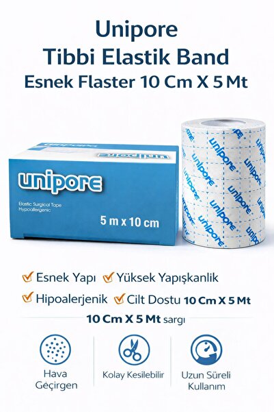 Unipore 10 Cm X 5 M Elastik Sabitleme Bandı - Flaster Bandı