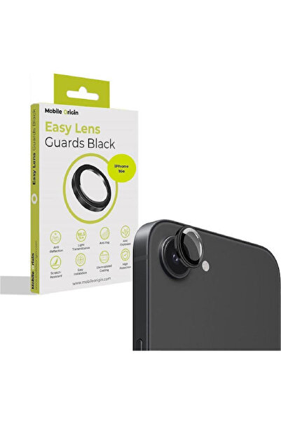 Mobile Origin Εύκολα προστατευτικά φακών, μαύρα - iPhone16e