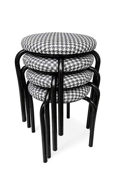 BERAWOND SİYAH METAL SİLİNEBİLİR KUMAŞ AHTAPOT TABURE(4 ADET)