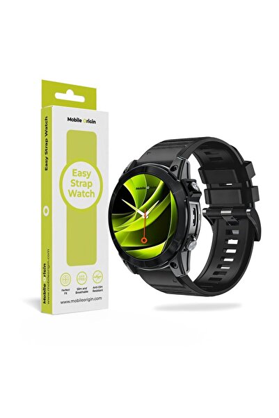 Mobile Origin Εύκολο στην εφαρμογή λουράκι σιλικόνης για ρολόι Garmin 26mm Μαύρο