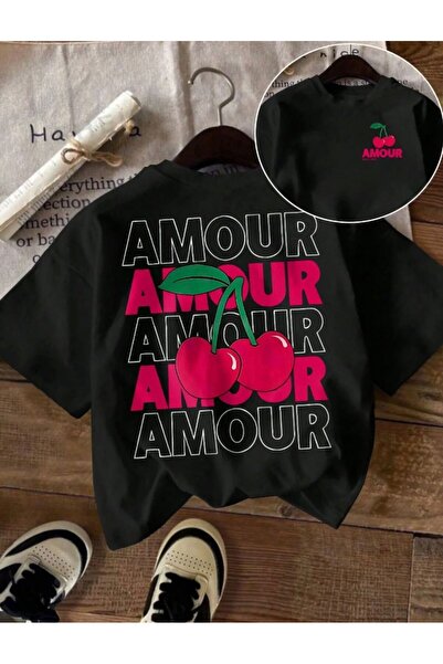 LELVANİ T-Shirt - Μαύρο - Στενή γραμμή