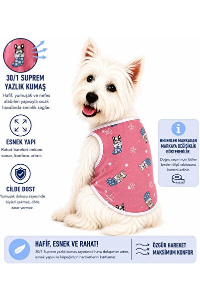 DOGİ&DOG Küçük Irk Pink Dog Köpek Kıyafeti Kedi Atleti Kedi Kıyafeti (1-10KG)
