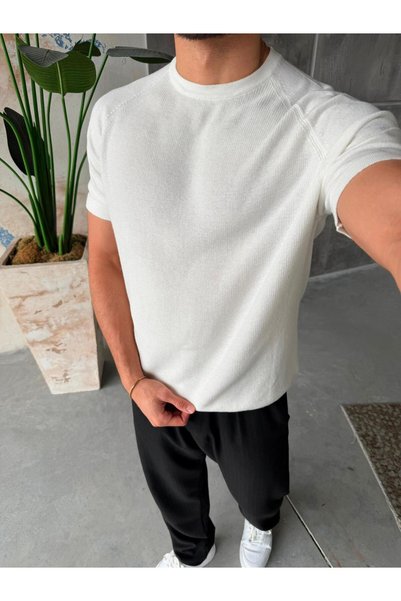 FO4RBS Tricotaj cu mâneci raglan M - Alb