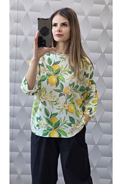 styleFlex Bluză cu Imprimeu din Tricot Fin, Vascoza elastica