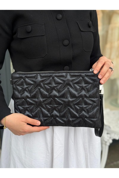 efnanstore Τσαντάκι clutch - Μαύρο - Ψεύτικο δέρμα