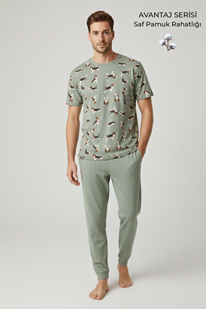 Aytuğ&Mısırlı Cotton Short Sleeve Pajama Set Green