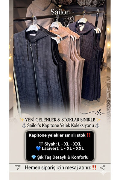 Kapitone yelek yazlık mevsimlik taşlı