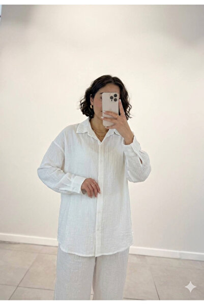 Rute butik White Shirt Pants Oversized Set