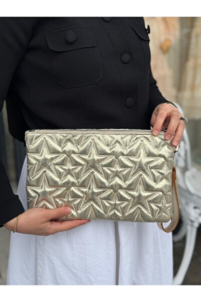 efnanstore Μαύρη τσάντα πορτφόλιο και τσάντα συμπλέκτη με σχέδιο αστεριών και...