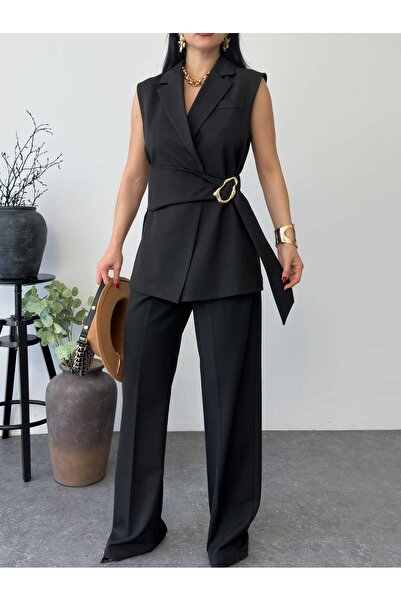 Moda İkra Σετ δύο τεμαχίων - Μαύρο - Μακρύ