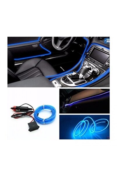Xenon Bright 2μ Μπλε Ηλεκτροφωταυγές Καλώδιο Νέον Αυτοκινήτου με Διακόπτη και...