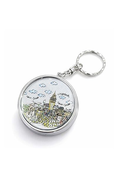 Store İstanbul Temalı Küllük Anahtarlık 5x5 Cm Metal Mini Küllük Taşınabilir ...