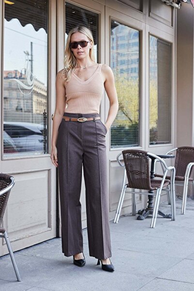 Jument Γυναικείο παντελόνι Lycra Denim με ψηλόμεσο σχέδιο και ραφές μπροστά -...