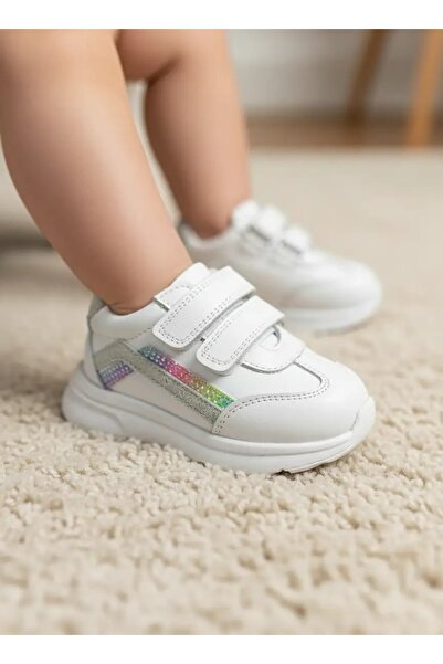 Tuğba Ortopedi 178 Ortopedik % 100 Hakiki Deri Kız Bebek Beyaz Sneaker