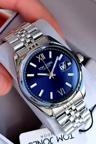 Tom Jones ساعة يد رجالية فاخرة من الفولاذ مع حزام فولاذي وآلية يابانية أنيقة ...