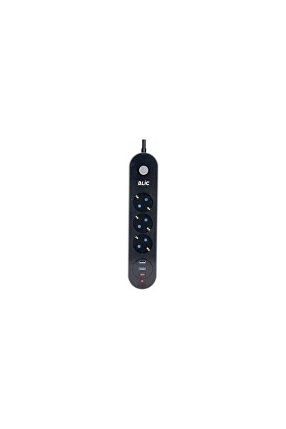 Blic Ftr 01 2500W Termal Akım Korumalı 3’lü Priz – 2 Usb, 1 Type-C, 2 Metre K...