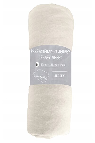 OEM Fitted Sheet, Premium, Son, Jersey, 160x200, Cream Ecru