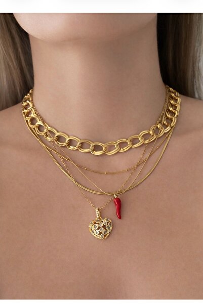 gaila design Anti-Tarnish Steel Groben Ring Chain Necklace