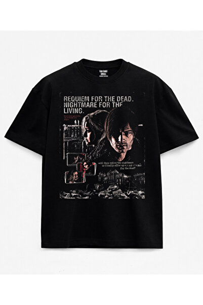 kun inaki Resident Evil Requiem Leon Kennedy Baskılı Siyah Unisex Tişört