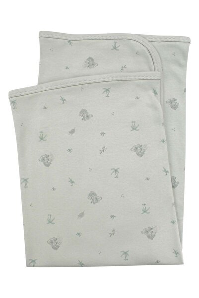 bebegen Unisex Green Koala Patterned Organic Combed Cotton Blanket