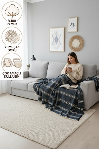 CESSTORE Çift Kişilik Pike ve Koltuk Örtüsü, %100 Pamuk, Yumuşak Dokulu Çok A...