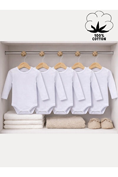 Angeltouch Kız Erkek Bebek Çıtçıtlı Body Askılı Penye Zıbın 5'li Set Unisex %...