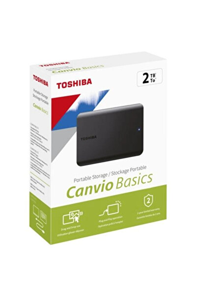 Toshiba Hdd Usb 2Tb Canvıo Basıcs 2.5 Usb 3.0 Sıyah Hdtb520Ek3Aa
