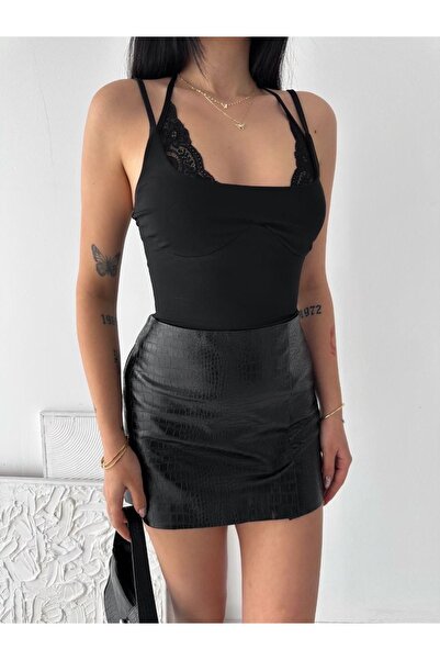 Ekim Store Κορμάκι με δαντέλα και λαιμόκοψη halter