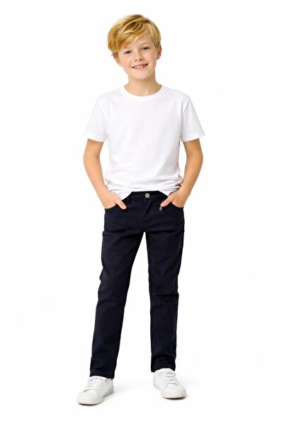 wikiland jeans Dečije tamnoplave pantalone, ležerne, moderne lanene pantalone...