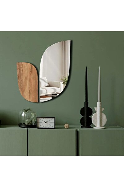 OEM Re-Bloom διακοσμητικός καθρέφτης τοίχου, ξύλο/πλεξιγκλάς/EVA, καφέ, 43 x ...