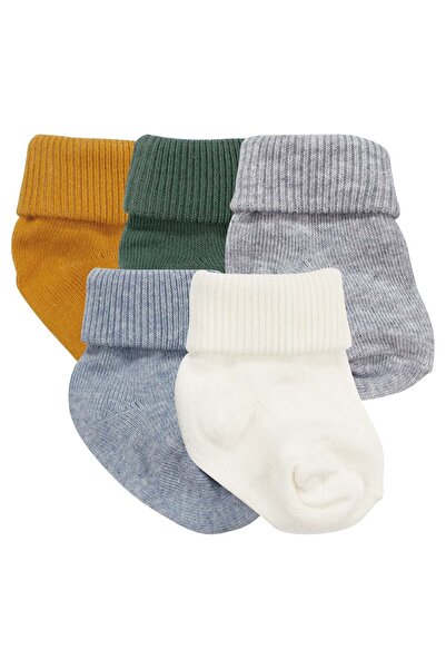 bebegen طقم جوارب للأطفال الأولاد باللون الأزرق والأصفر والرمادي والأخضر مكون...