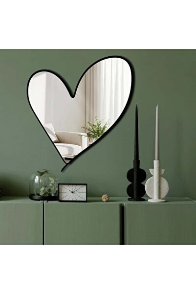 OEM Διακοσμητικός καθρέφτης Re-Bloom, μοντέλο καρδιάς, πλεξιγκλάς/EVA, μαύρο,...